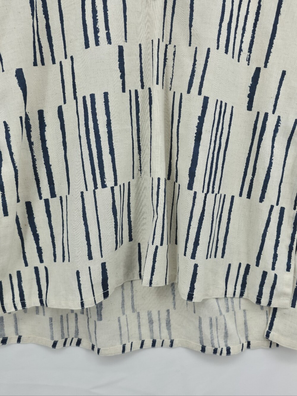 Utsa Cotton Linen Blend Coastal Lagenlook Abstract Tunic Hi Low Small - Picture 9 of 15